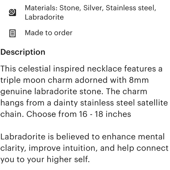 Triple Goddess Necklace Moon Lover Gift Crescent Moon Phase Choker Celtic Moon - Picture 4 of 4